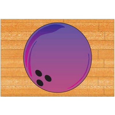 Purple Bowling Ball Rectangle Badge w/ Bar Pin (2"x3")
