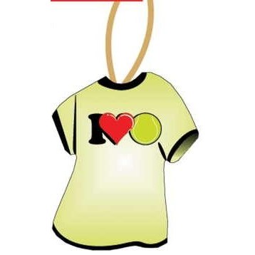 I Love Tennis Promotional T-Shirt Ornament w/ Black Back (4 Square Inch)