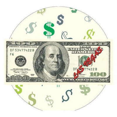 Las Vegas $100 Bill Acrylic Coaster w/Felt Back