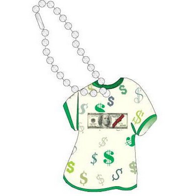 Las Vegas $100 Bill T-Shirt Key Chain w/ Black Back (4 Square Inch)