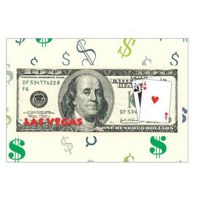 Las Vegas Blackjack $100 Bill Rectangle Metal Photo Magnet (2"x3")