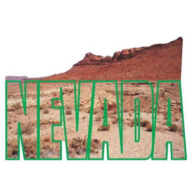 Nevada Desert Promotional Magnet w/ Strip Magnet (4 Square Inch)