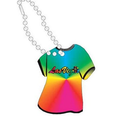 Las Vegas w/ Poker Promotional T-Shirt Key Chain w/ Black Back (4 Square Inch)