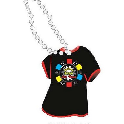 LV $100 Poker Chip Promotional T-Shirt Key Chain w/ Black Back (4 Square Inch)