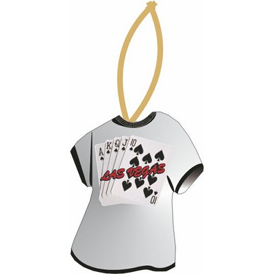 Spades Royal Flush T-Shirt Ornament w/ Black Back (4 Square Inch)