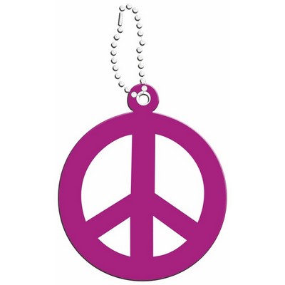 Peace Sign Promotional Line Key Chain w/ Black Back (12 Square Inch)