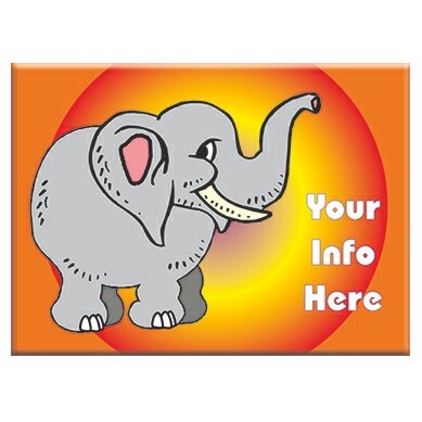 Elephant Rectangle Badge w/ Bar Pin (2.5"x3.5")