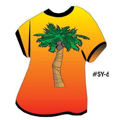 Palm Tree T-Shirt Acrylic Coaster w/Felt Back