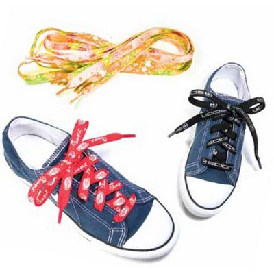 Thickly Knit or Woven Polyester Shoe Laces 3/8"Wx38"L (Screen Printed)