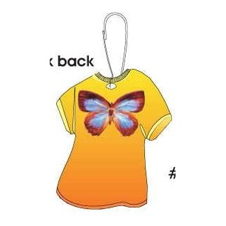 Blue & Brown Butterfly T-Shirt Zipper Pull