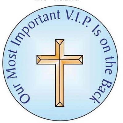 Gold Cross Round Hand Mirror (2½" Diameter)