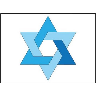 Star Of David Rectangle Metal Photo Magnet (2"x3")