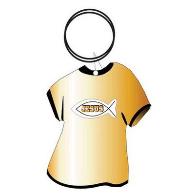 Jesus Fish Executive T Shirt Keychain w/Mirrored Back (4 Square Inch)