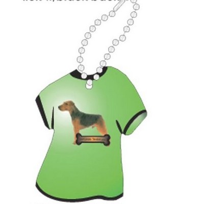 Welsh Terrier Promotional T Shirt Key Chain w/ Black Back (4 Square Inch)