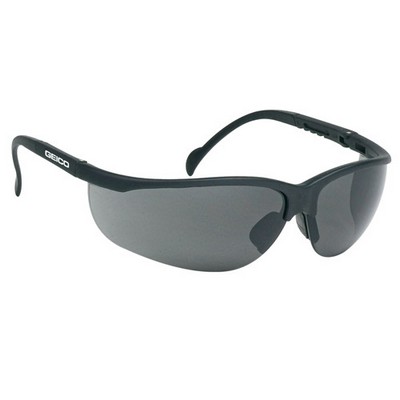 Gray Wrap-Around Safety Glasses W/ Front/Side Protection