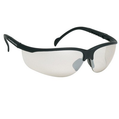 Black Frame Wrap-Around Safety Glasses W/ Indoor/Outdoor Lens