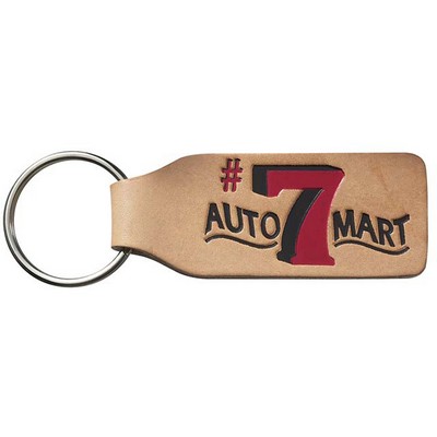 Large Rectangle Natural Leather Glued 2 Sided Key Tags (1 1/2"x3 5/8")