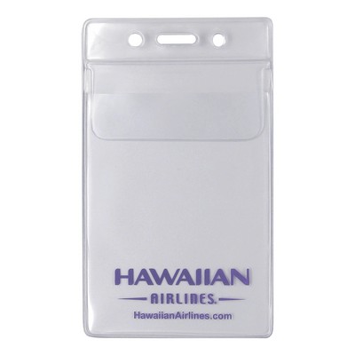 Holder - Clear Vinyl-Vert-Flap: OUTER- 3.00" X 4.95" INSERT- 2.70" X 3.70"