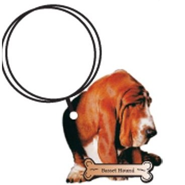 Bassett Hound Keychain w/Mirrored Back (10 Square Inch)