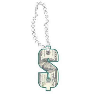 Dollar Sign $100 Bill Promotional Key Chain w/ Black Back (10 Square Inch)