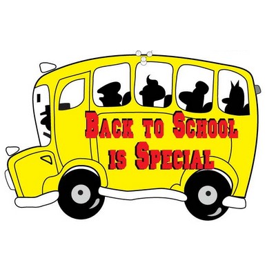 School Bus w/ Slogan Promotional Key Chain w/ Black Back (10 Square Inch)