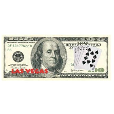 Las Vegas Royal Flush $100 Bill Magnet w/ Full Magnetic Back (10 Square Inch)