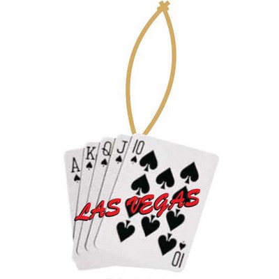 Spades Royal Flush Ornament w/ Clear Mirrored Back (10 Square Inch)