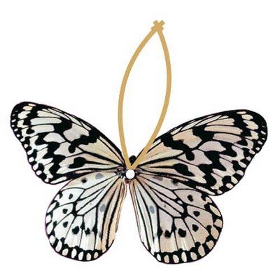 Black & White Butterfly Promotional Ornament w/ Black Back (2 Square Inch)