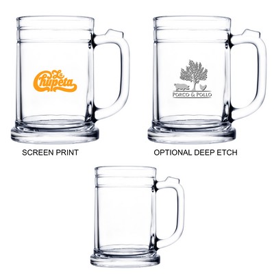 16 oz Glass Beer Mug (Screen Printed)