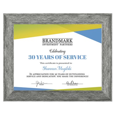 Barnwood 8.5" x 11" Gray Frame - 1.25" Wide