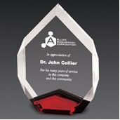 Red Marquis Tear Drop Acrylic Award - 7" x 9" x 3/4"