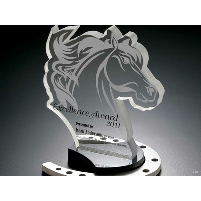 Acrylic Horse Head Award w/ Black Base