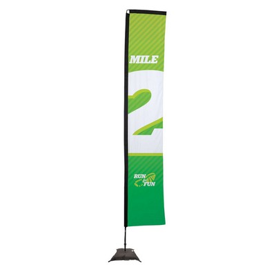 14.5' Premium Rectangle Sail Sign Flag 1-Sided, Scissor Base