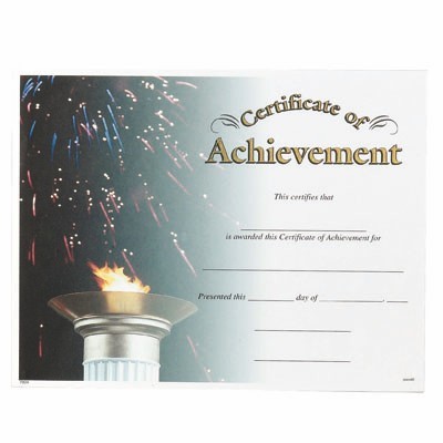 Achievement Award Certificate