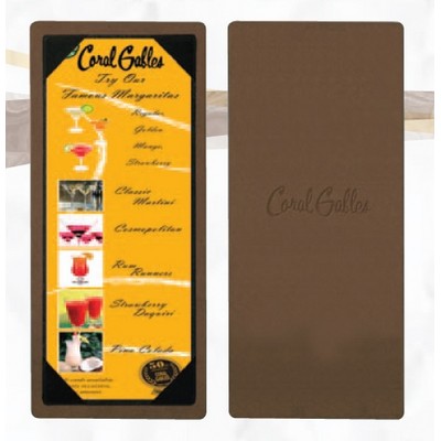 Single Panel Picture Corner Hard Board Menu Holder (4 1/4"X11" Insert)One View