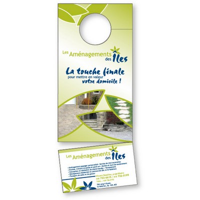 14pt Card Stock Door Hanger with Tear-Off, 3.5" x 8.5", Full Color