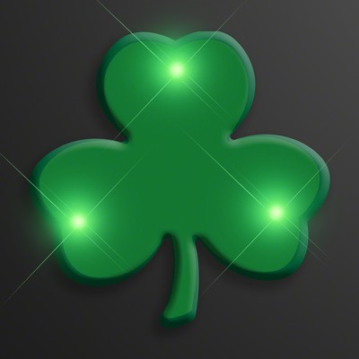 Blinky Green Shamrock Flashing Pins - BLANK