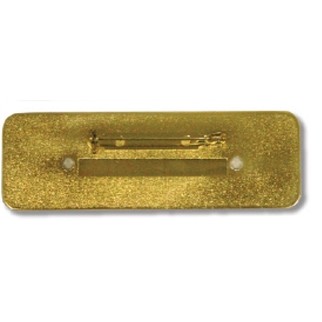 Gold Aluminum Framed Metal Badge w/Pin Backing Blank (3"x1")
