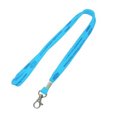3/8" Light Blue Tubular Lanyard (10 Mil)
