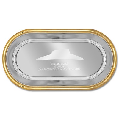 Oval Tray w/Gold Border