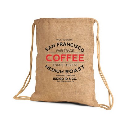 Natural Jute/ Burlap Drawstring Backpack