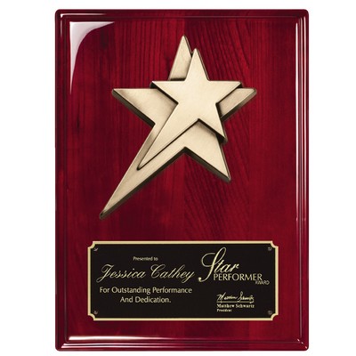 Rosewood Piano Plaque, Star, 9x12"