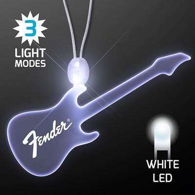 Light Up Acrylic Guitar Necklace with White LED  - PRINTED