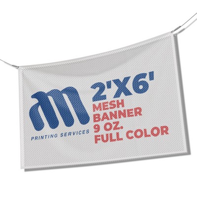 Mesh Banner 2'x6' 9 Oz. Full Color