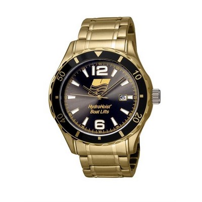 Selco Geneve Canvas Men's Gold Watch