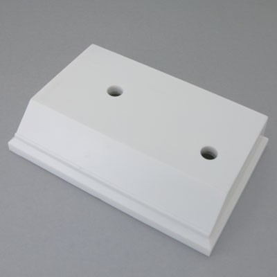 White Plastic Trophy Base w/2 Mounting Holes (5-3/8" x 3-5/8")