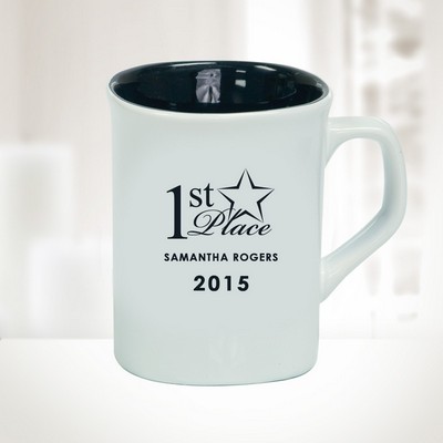 10 Oz White Ceramic Round Corner Mug