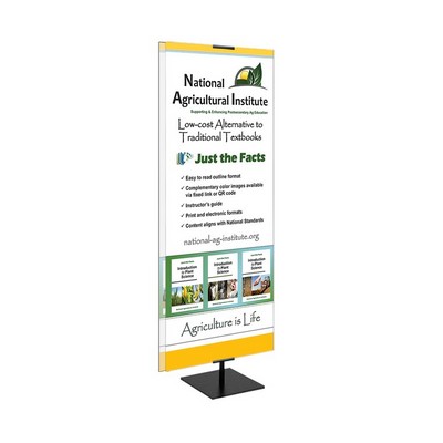 Economy Banner Stand Kit, Double Sided Polyester Blend Fabric (23" x 72")