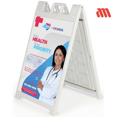 A-Frame Sidewalk Sign – Frame with Printed Panels