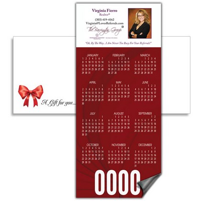 Magnetic Calendar with Envelope - Burgundy